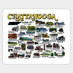 Chattanooga Map Art Sticker